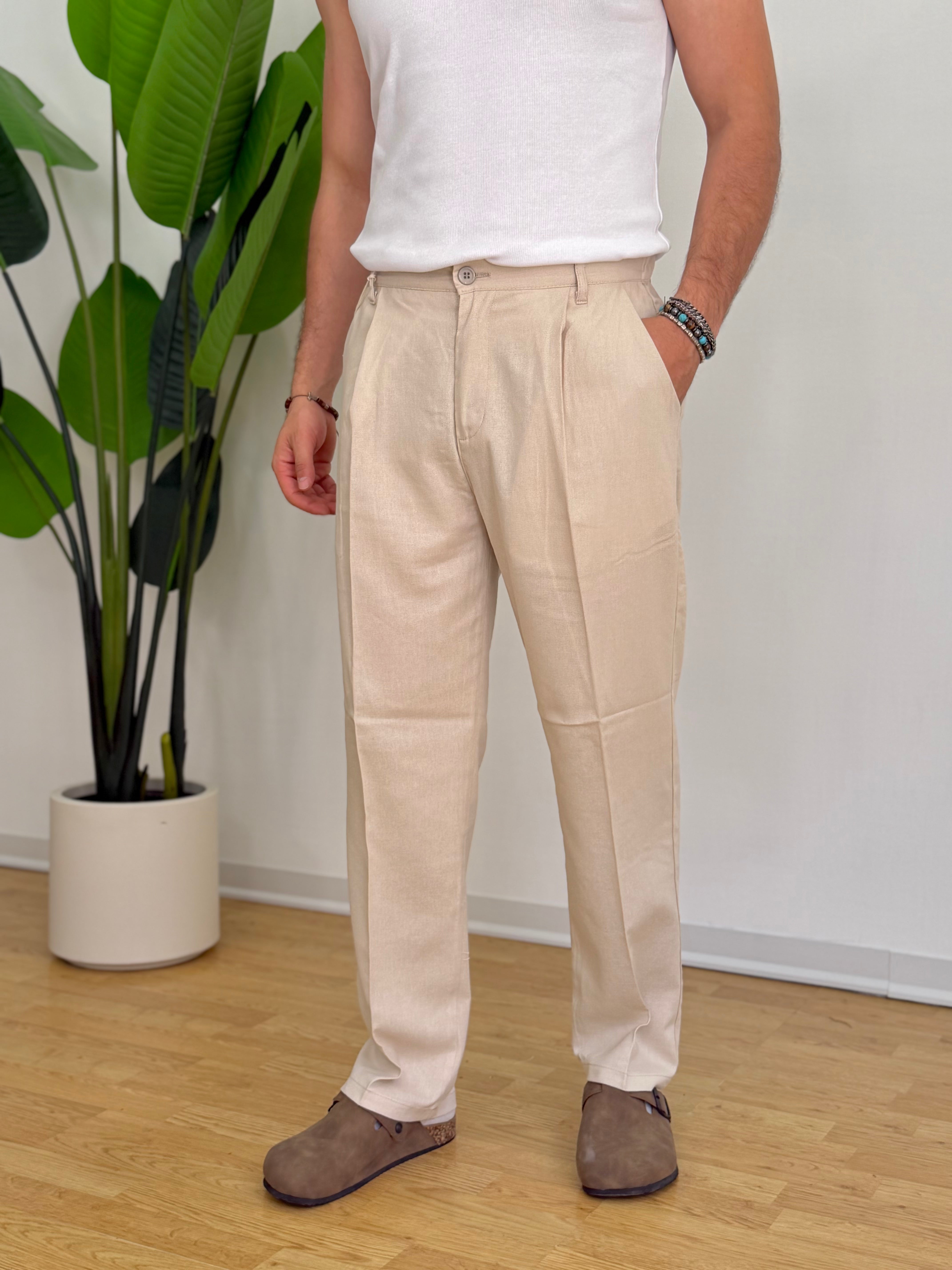 PANTALONE IN LINO