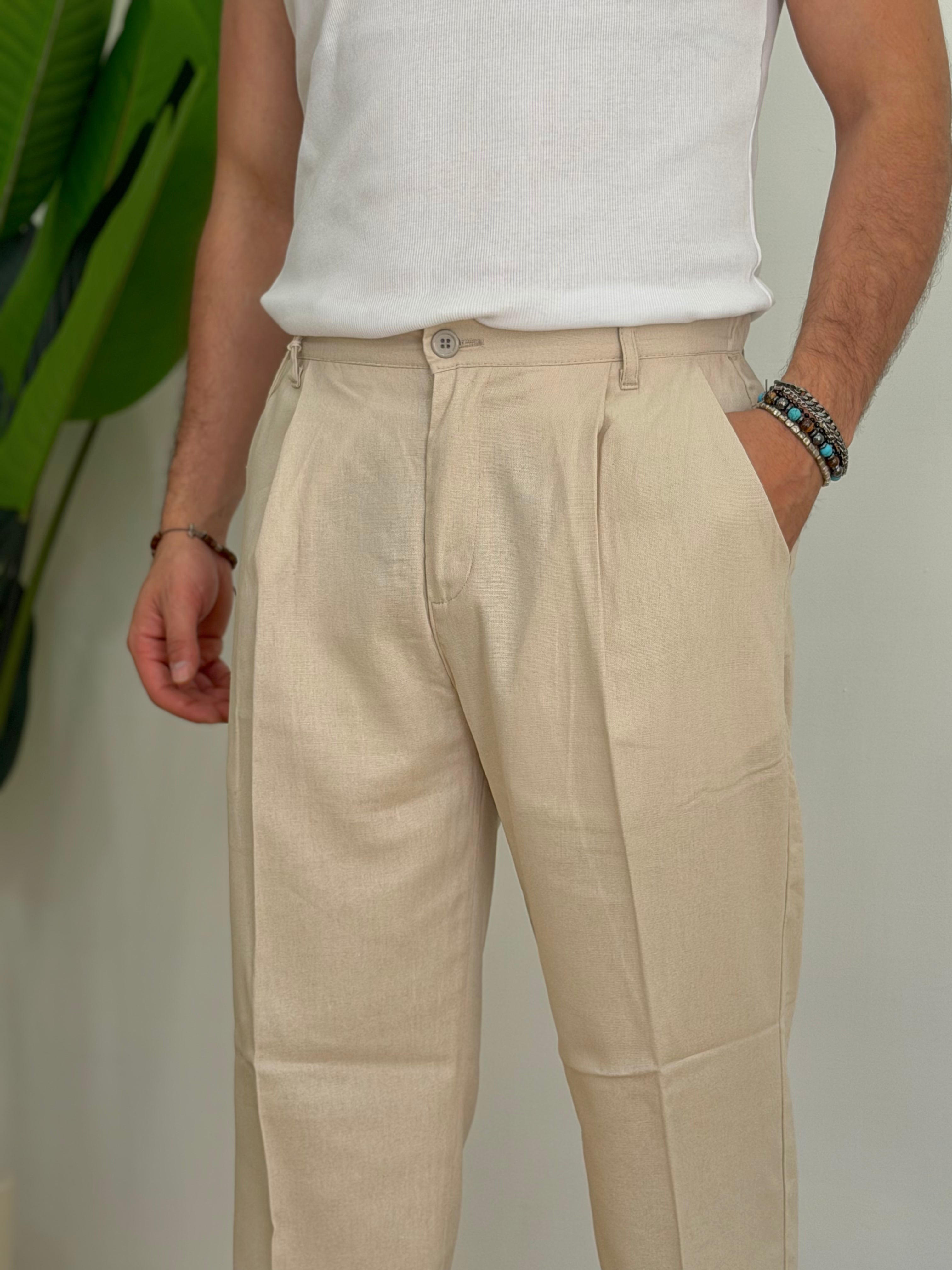 PANTALONE IN LINO