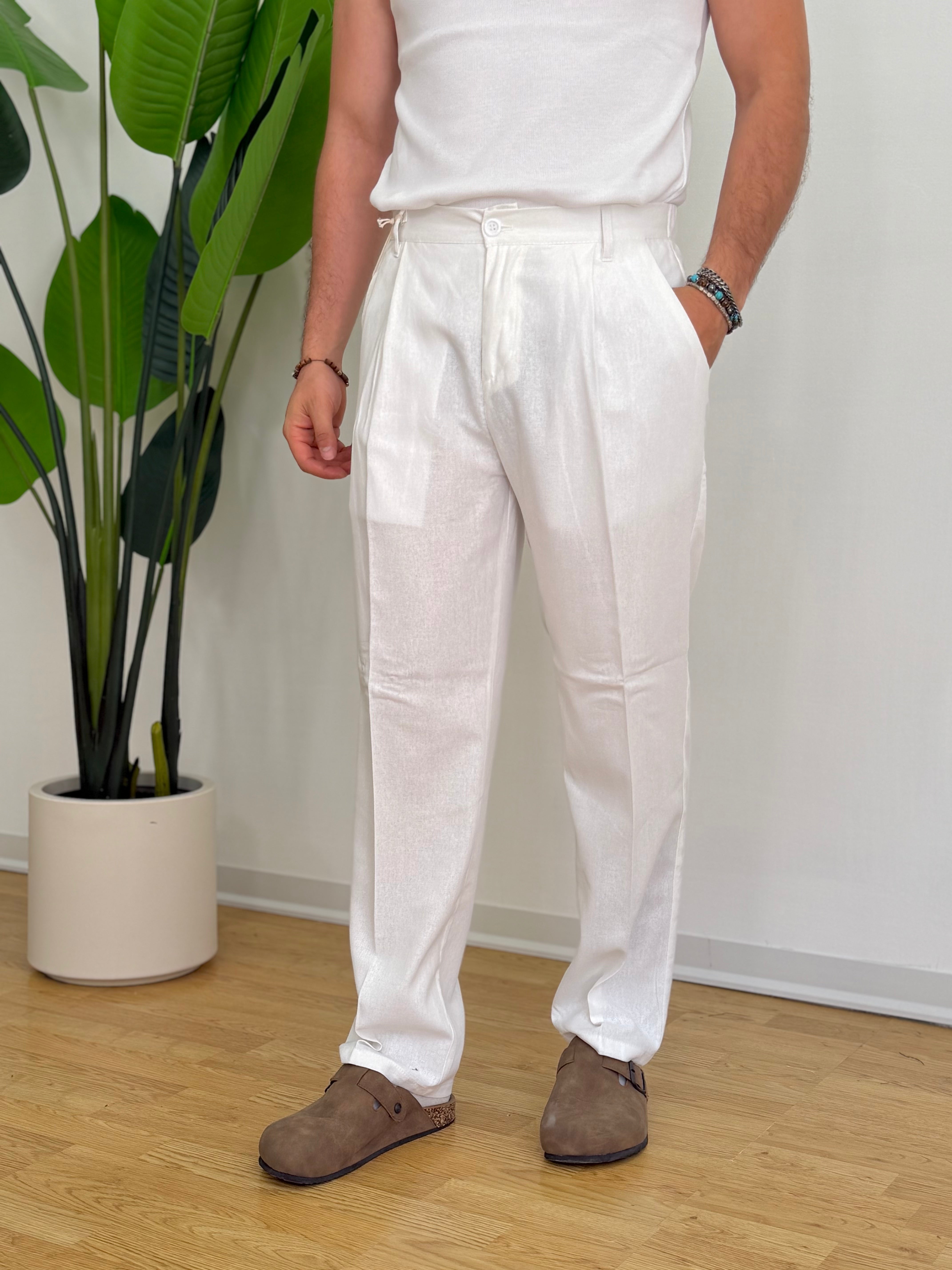 PANTALONE IN LINO